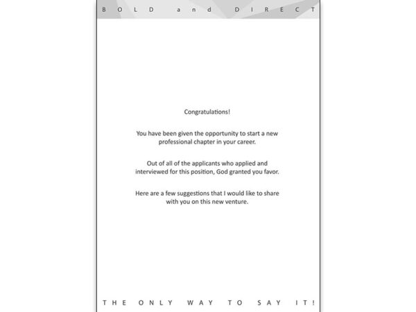 Congratulations You Have Been given the Opportunity