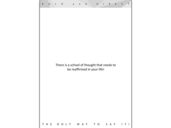 There Is a School of Thought