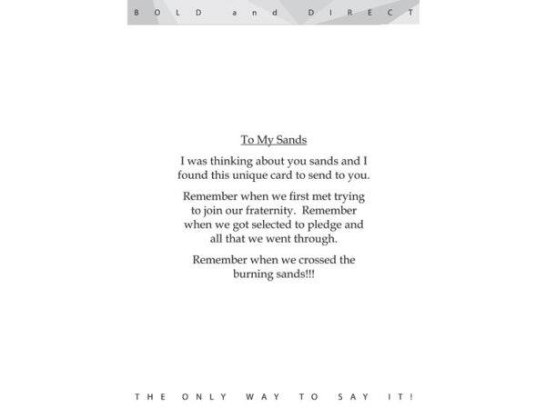 To My Sands Male
