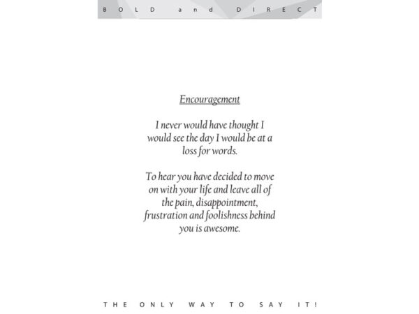 Encouragement I Never Would Have
